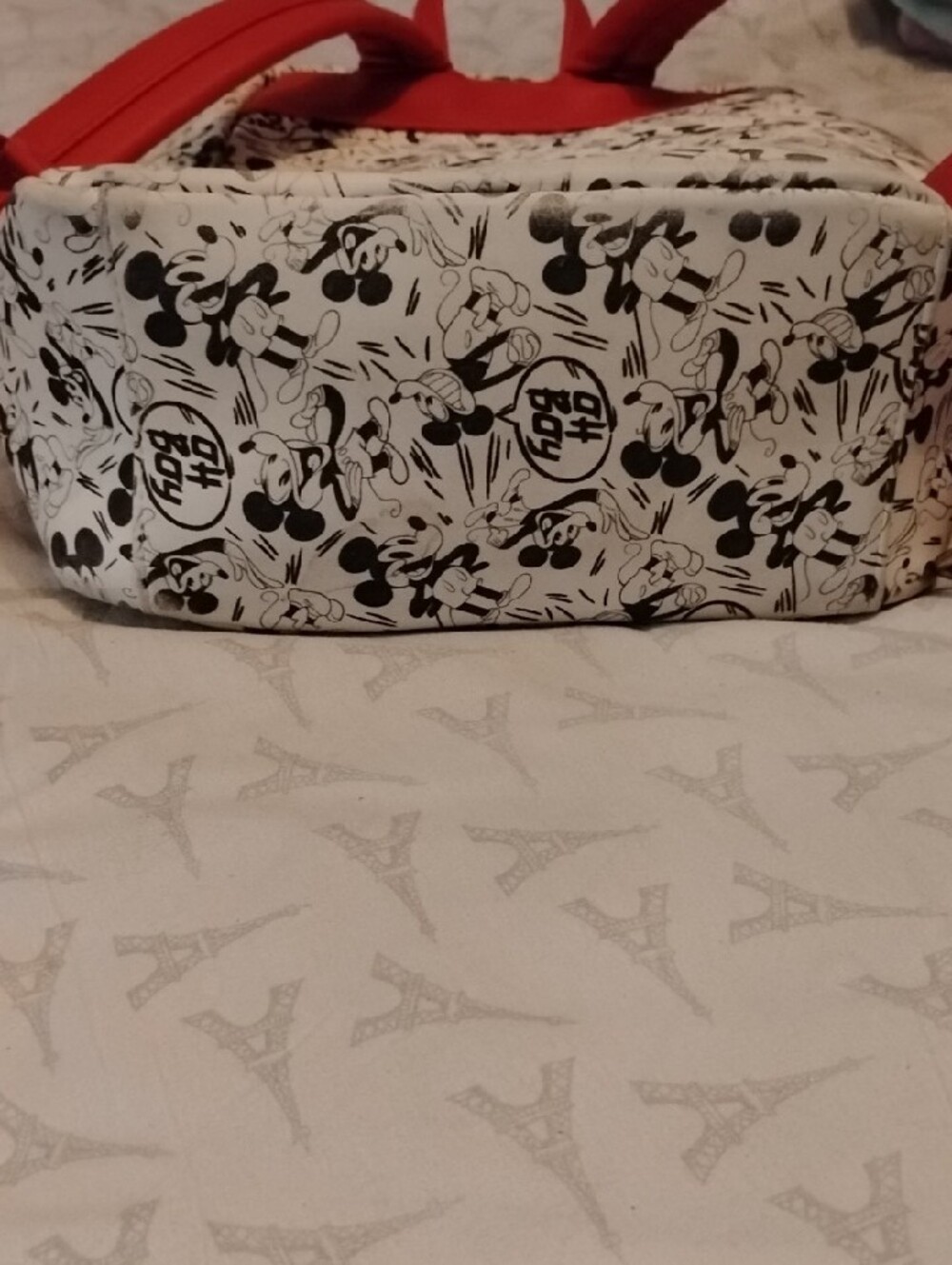 Disney Loungefly Black, Red & White Mickey "Oh Boy!" Print Mini Backpack GUC - Picture 7 of 10